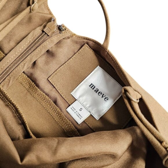 Anthropologie Maeve Strappy Micro Romper Brown Stretch Onesie Size Small - Picture 6 of 9